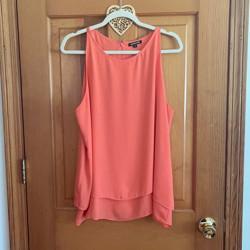 Alice Collection XL layered top Salmon colored